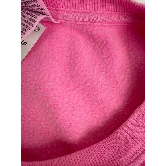 Victoria's Secret PINK Long Sleeve Fleece Cropped Pink Sweatshirt  Size S - Picture 8 of 9